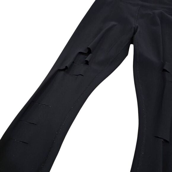 Alo Ankle Warrior Leggings Women's Small Black Yoga High-Waisted Ripped Stretch - Picture 3 of 7